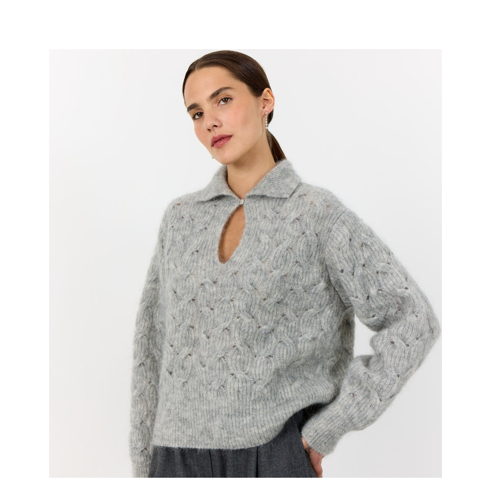 Lavete Room strik polo - LR-Niva 1 - 301413 - L9950 - Light Grey Melange