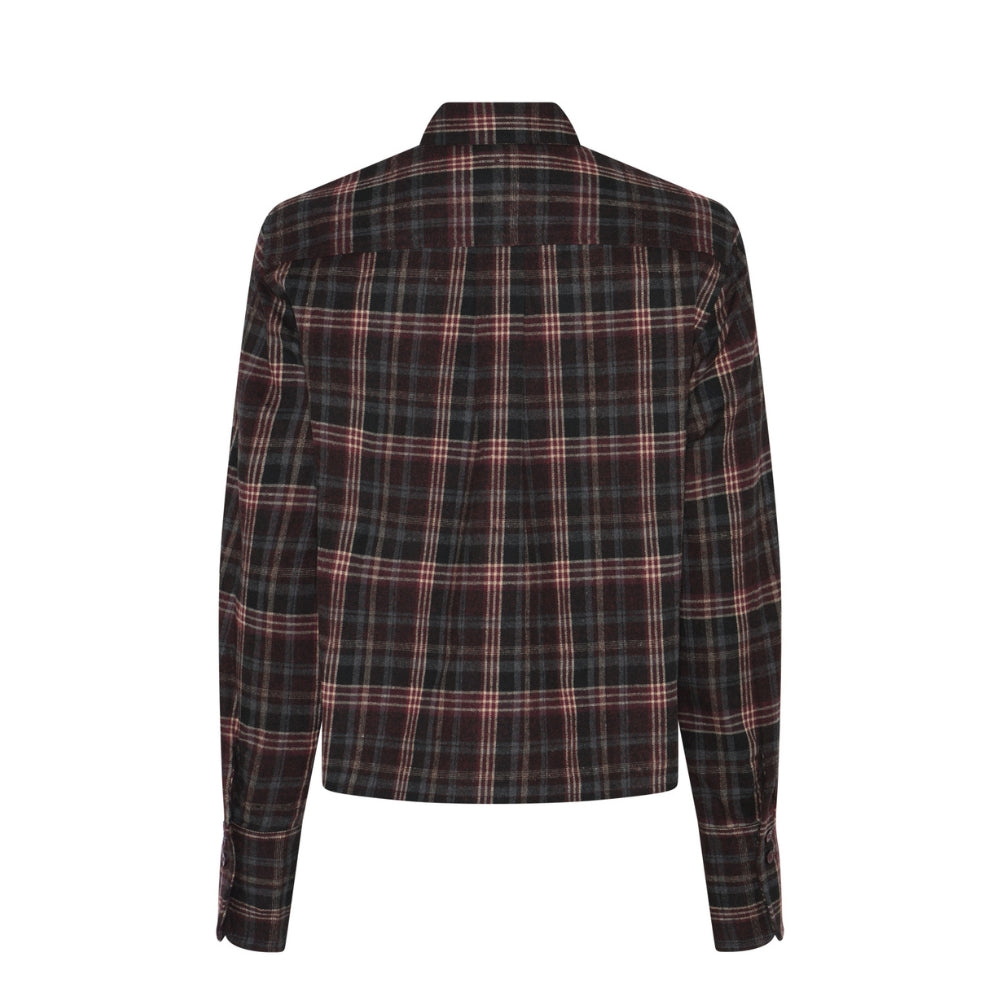 La Rouge skjorte - Isa Cropped Shirt – LR1980 – Grey/Wine Checks