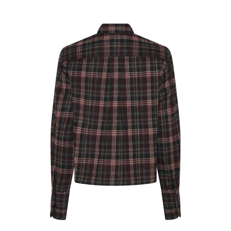 La Rouge skjorte - Isa Cropped Shirt – LR1980 – Grey/Wine Checks