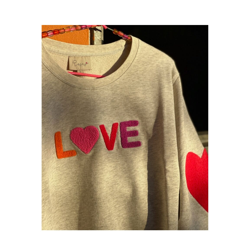 Lulu’s Love sweatshirt – Is-Love (Grå/Rød)