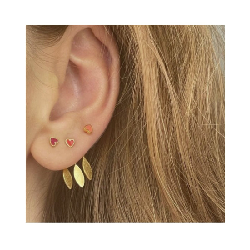 Stine A ørering - Petit Love Heart - Single  - 1181-02 - Red Coral