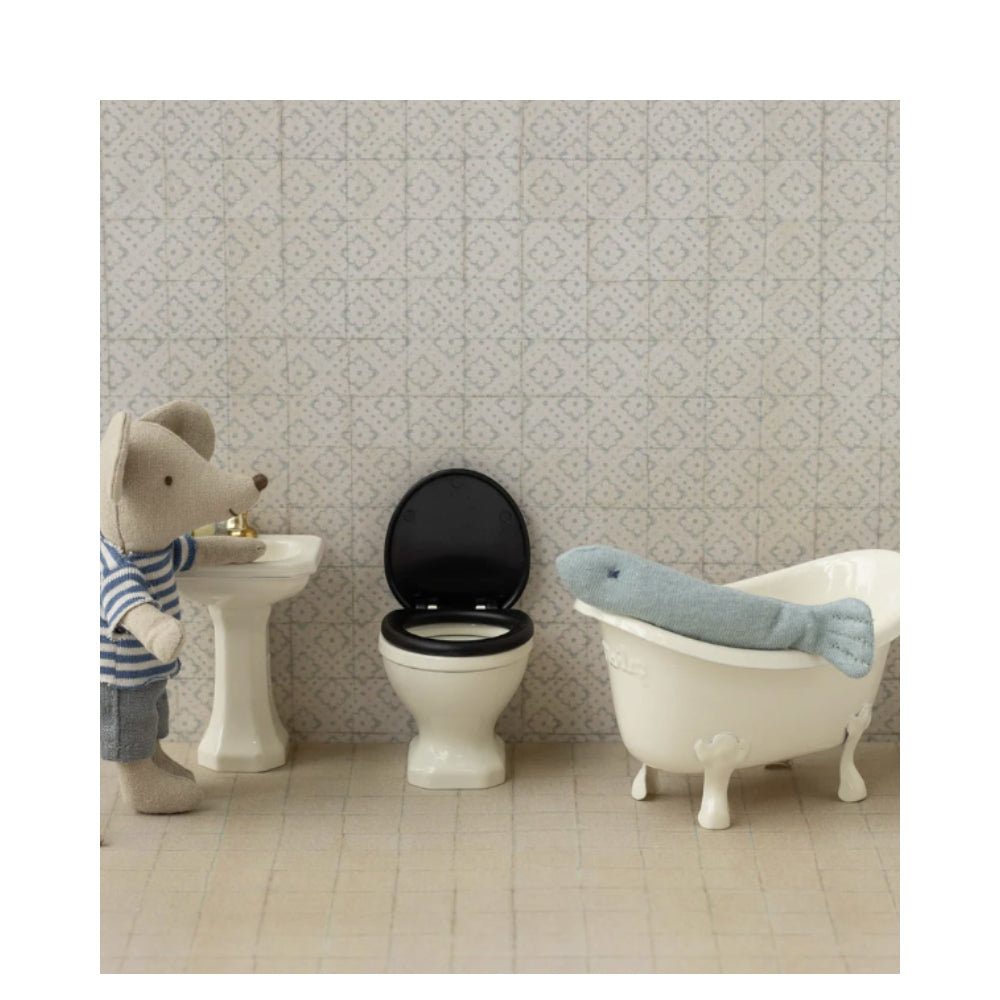 Maileg WC, Mus - 11-5143-00 - Råhvid