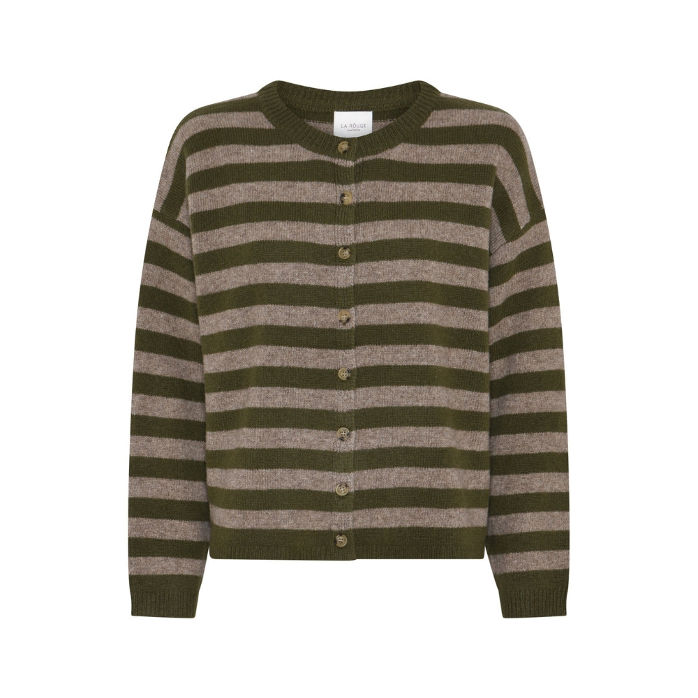 La Rouge cardigan – Sisse (Grøn/Sand)