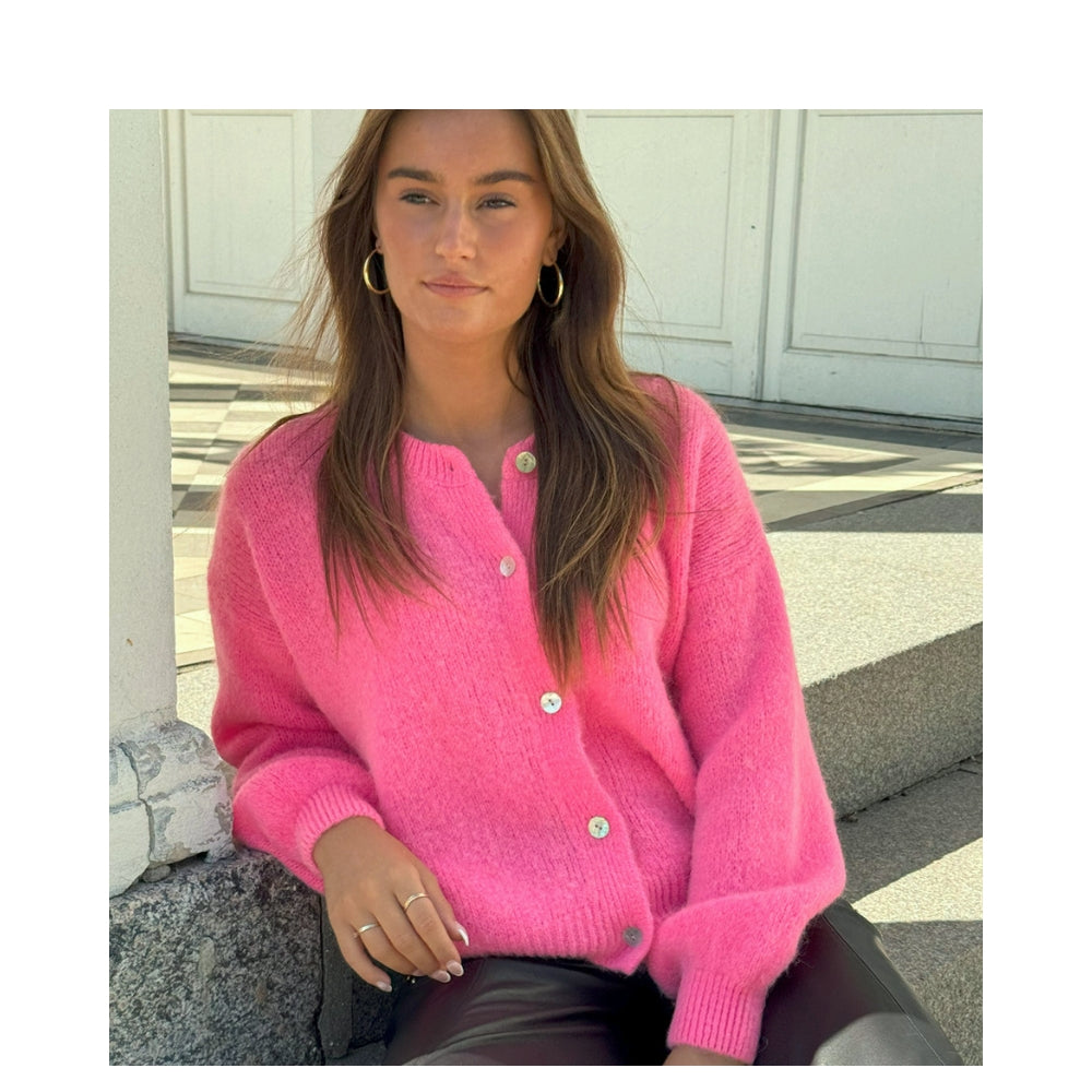 Depeche cardigan - SarahDe Alpaca Cardigan – 100376 – Pink