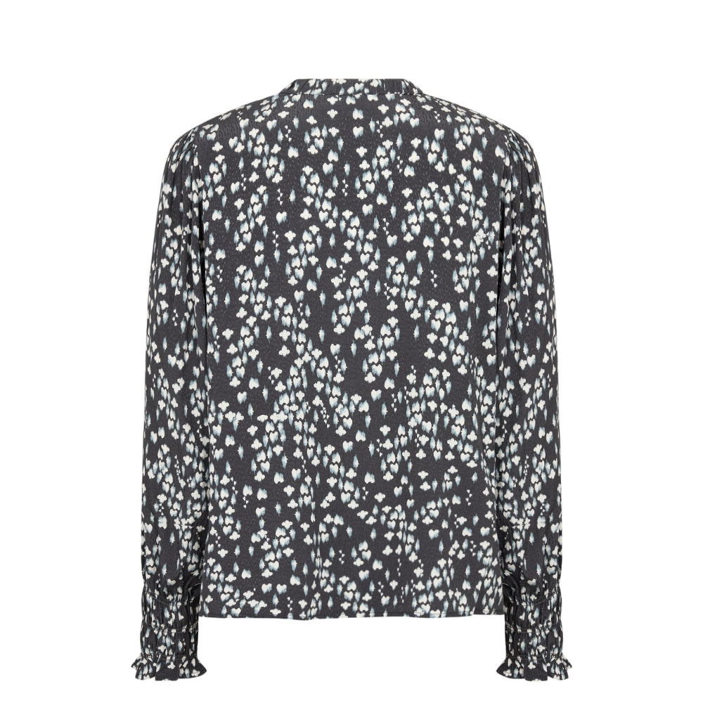 Levete Room bluse - LR-Ketty 1 - 101116 - L926C Black Oyster Combi - udsalg black friday