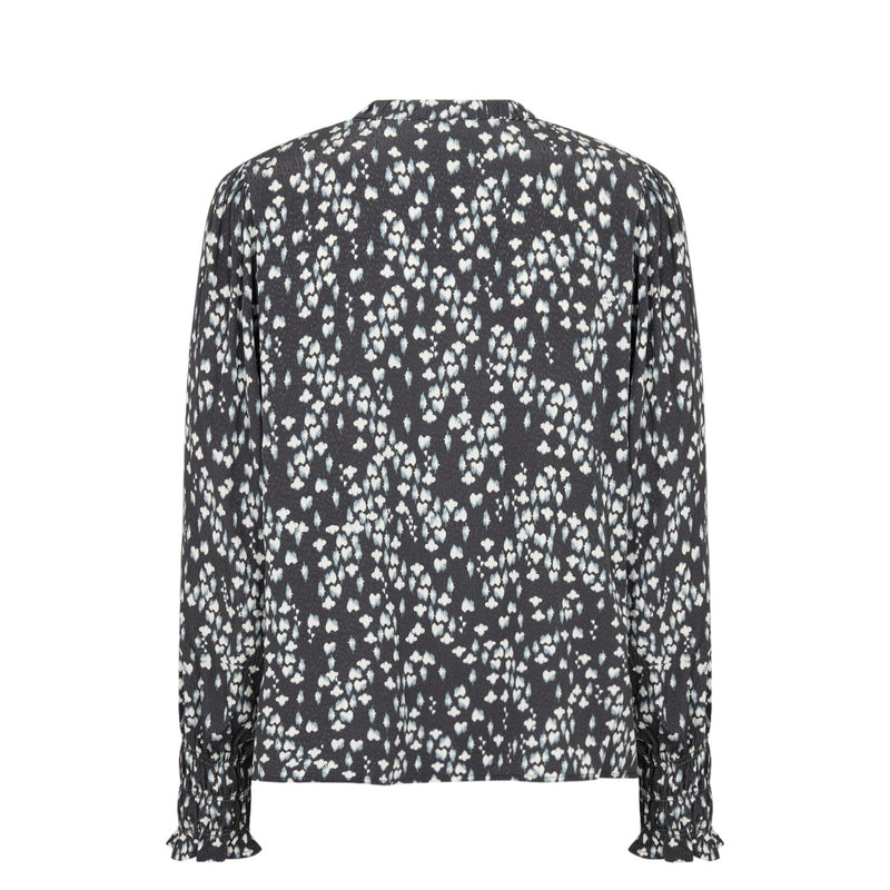 Levete Room bluse - LR-Ketty 1 - 101116 - L926C Black Oyster Combi - udsalg black friday