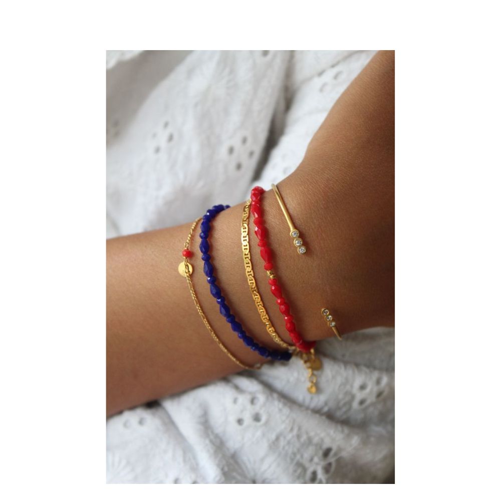 Stine A armbånd - Miss Paris Bracelet - Montmartre – 3237-02-OS – Blå