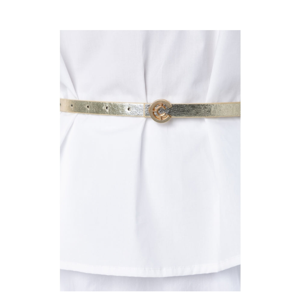 Coster Copenhagen bælte - Small logo belt – 262-9401 – Gold / gold buckle