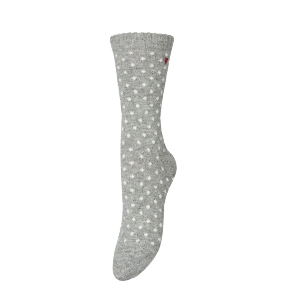 Beck Sondergaard sokker - Dotted Wola Sock – 000080000570500101 – Grey Melange