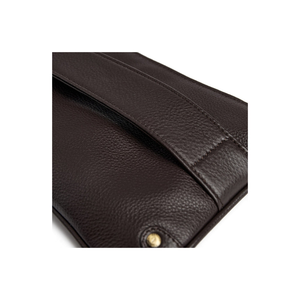 Depeche clutch i skind 16378 (Mørkebrun)