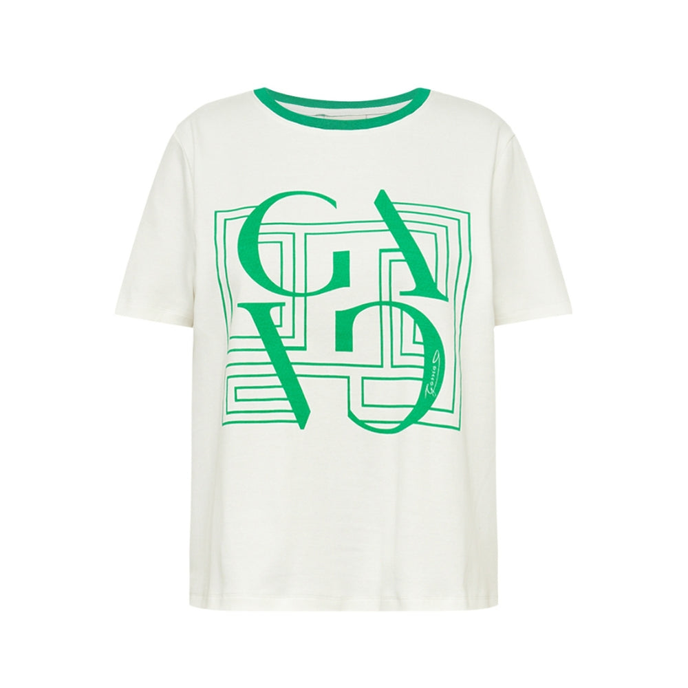 Gossia t-shirt BasGO (Creme/Grøn)