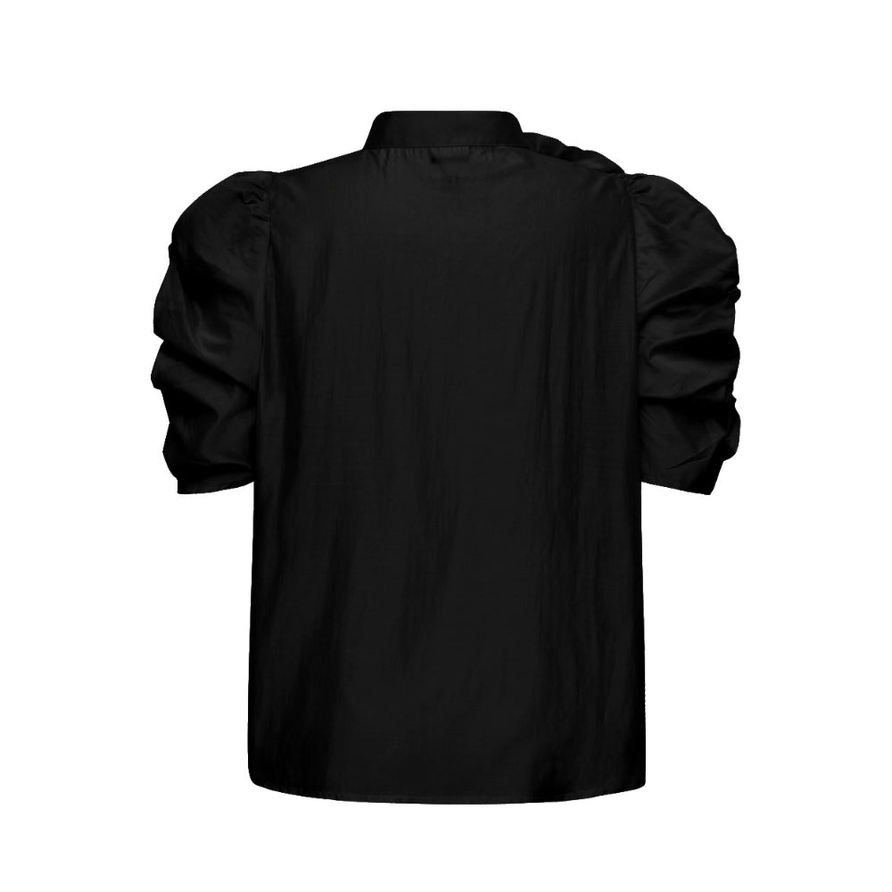 Gossia bluse med blomst – Annsofi (Sort)