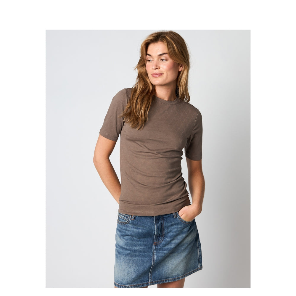 Hype the Detail t-shirt - Logoprint T-shirt - 3-600-200 - 2 Brown
