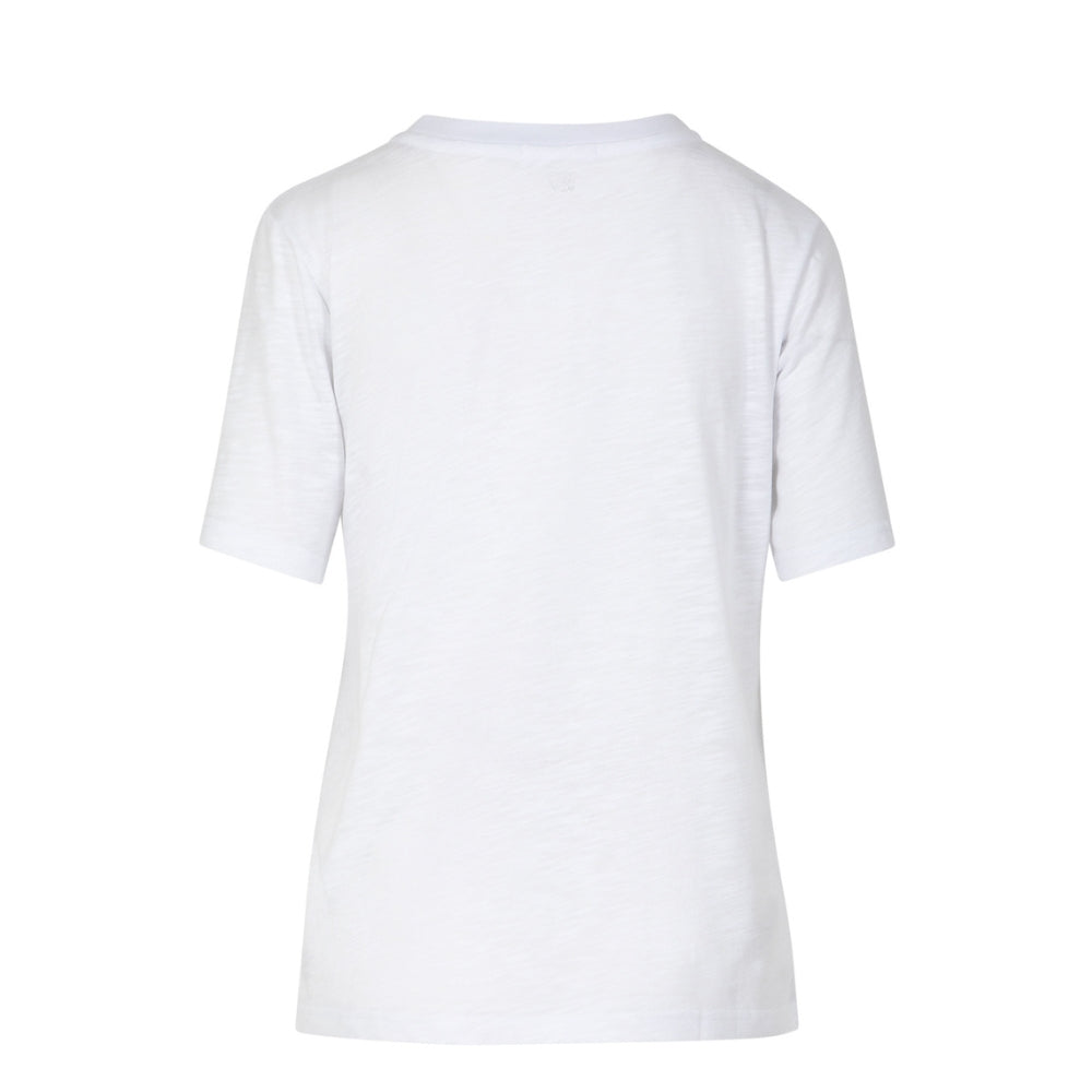 Coster Copenhagen t-shirt - CCSmile t-shirt Midi Ærme – 261-1505H – White 200 (pink smile)