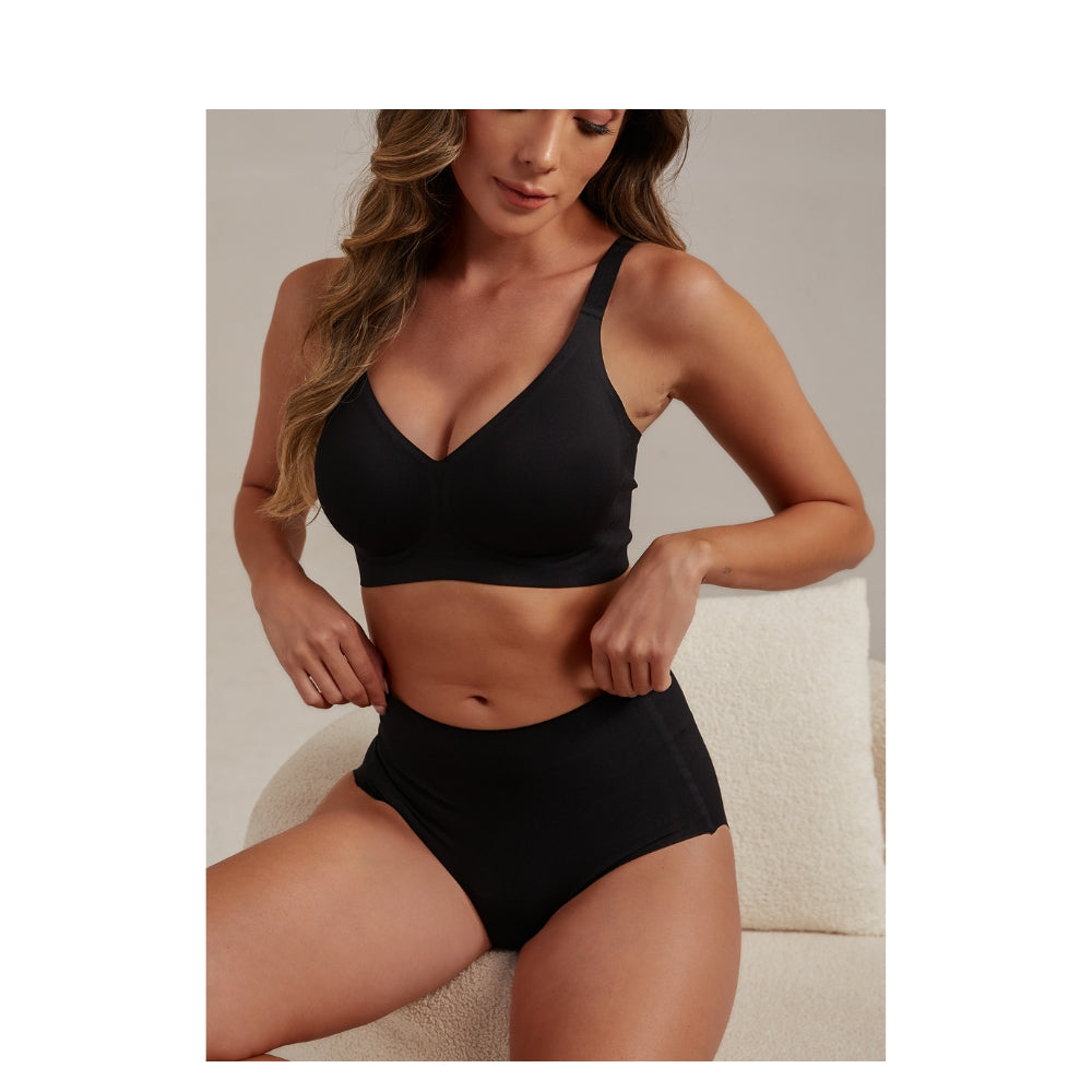 Femifemme BH - FlexiComfort v2. Bøjlefri BH - FF6003 - Sort