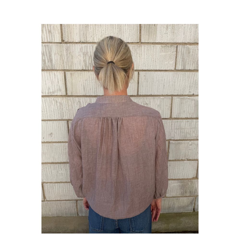 Qnuz bluse - Boheme shirt w embrodery – 9455 – Taupe (63)