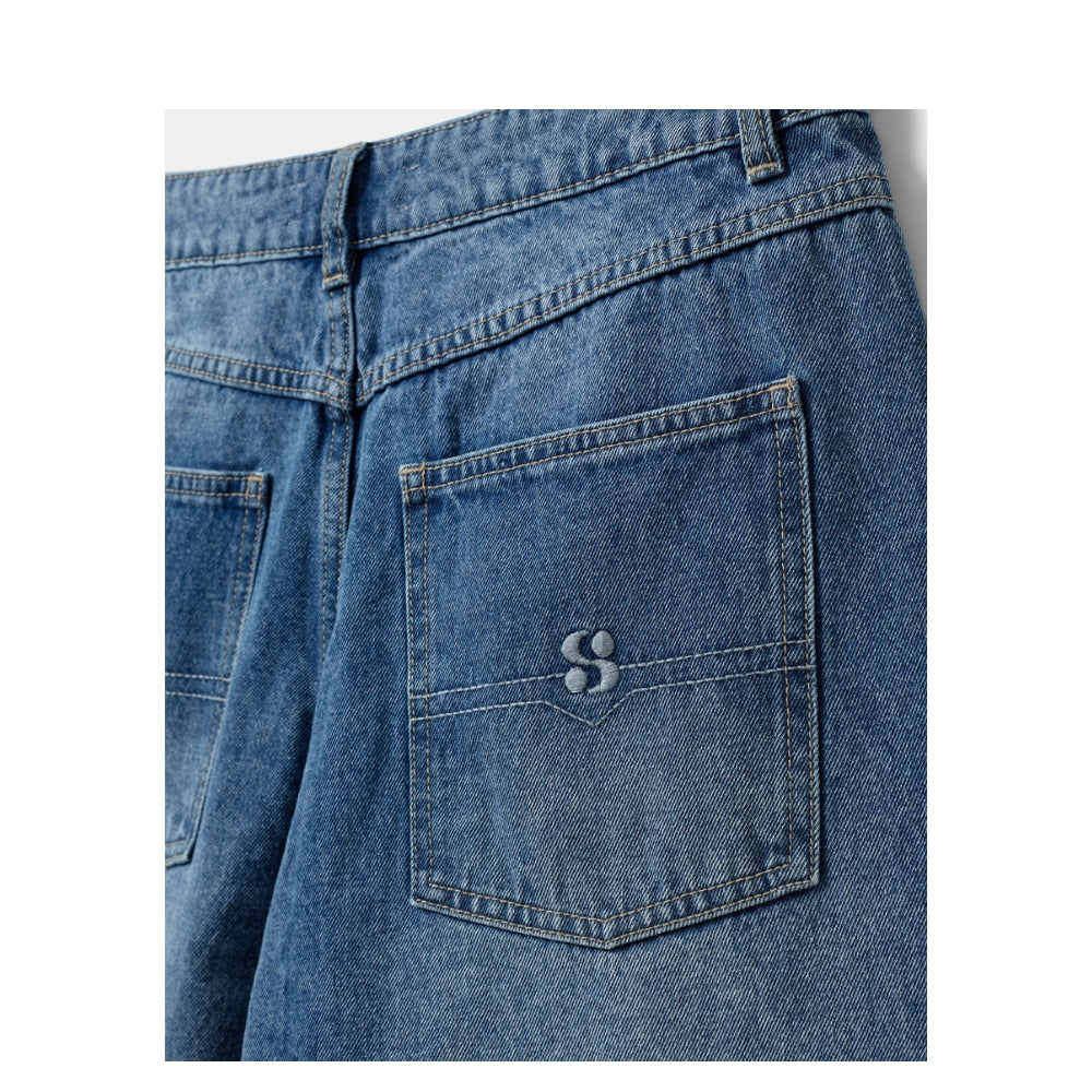 Sofie Schnoor denim shorts - StokeSW Oversized Shorts - SNOS727 - Denim Blue
