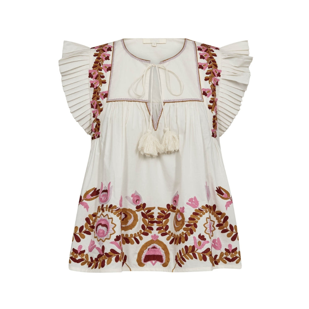 Gossia top – ZarinaGO (Råhvid)