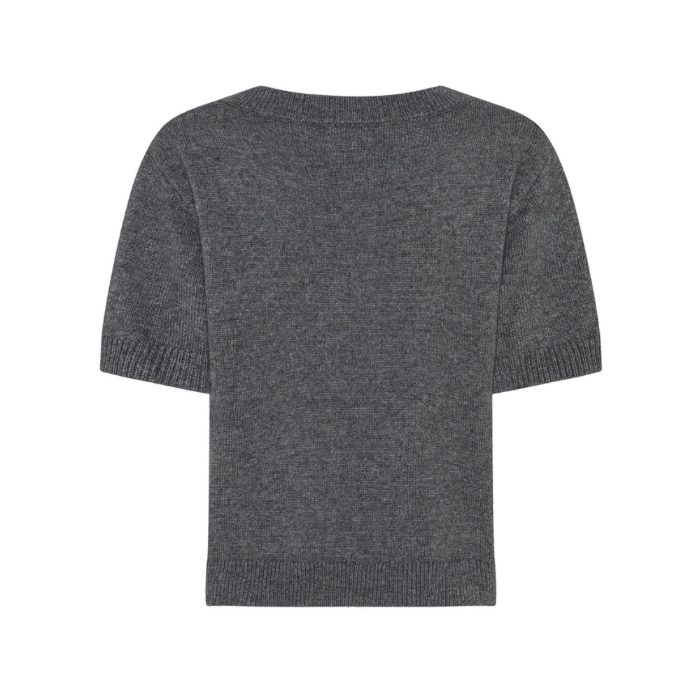 Las Rouge strik t-shirt - Julie S/S Knit - LR1982 - Dark Grey Melange