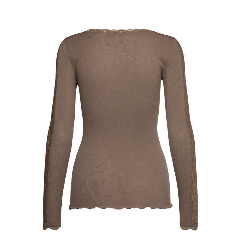  RWBernadine Organic LS O-Neck Lace T-shirt – 4893 - 070 Walnut