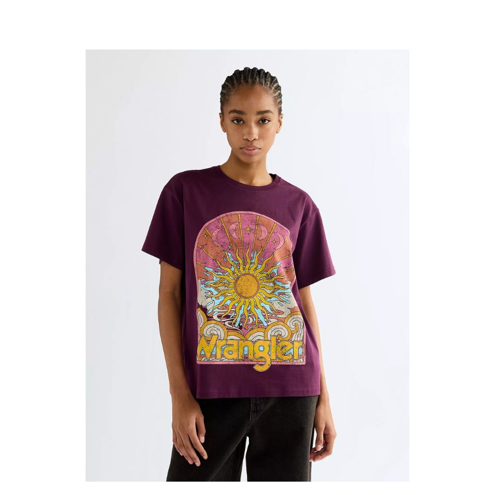 Wrangler t-shirt - Relaxed Girlfriend Tee – 112386828 - Potent Purple