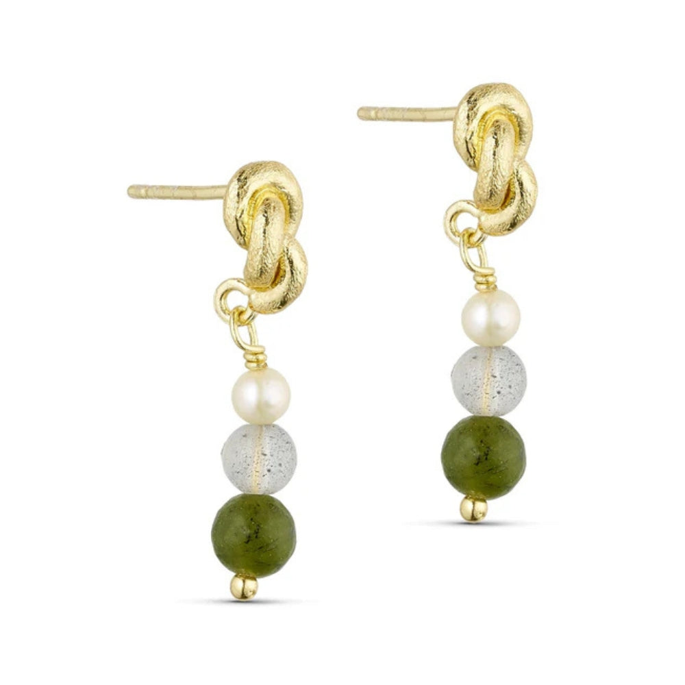 Pure by Nat øreringe – Anais 45932 (Guld/Grøn)