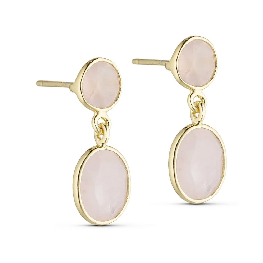 Pure by Nat øreringe – Jade 45999 (Guld/Rosa)