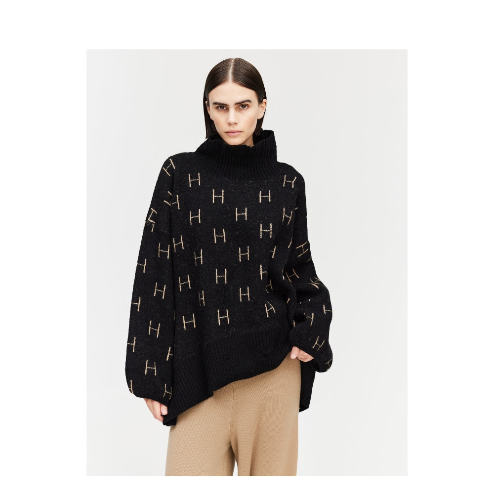 Hest strik sweater - FAM Sweater Short - 1010120101 - Black