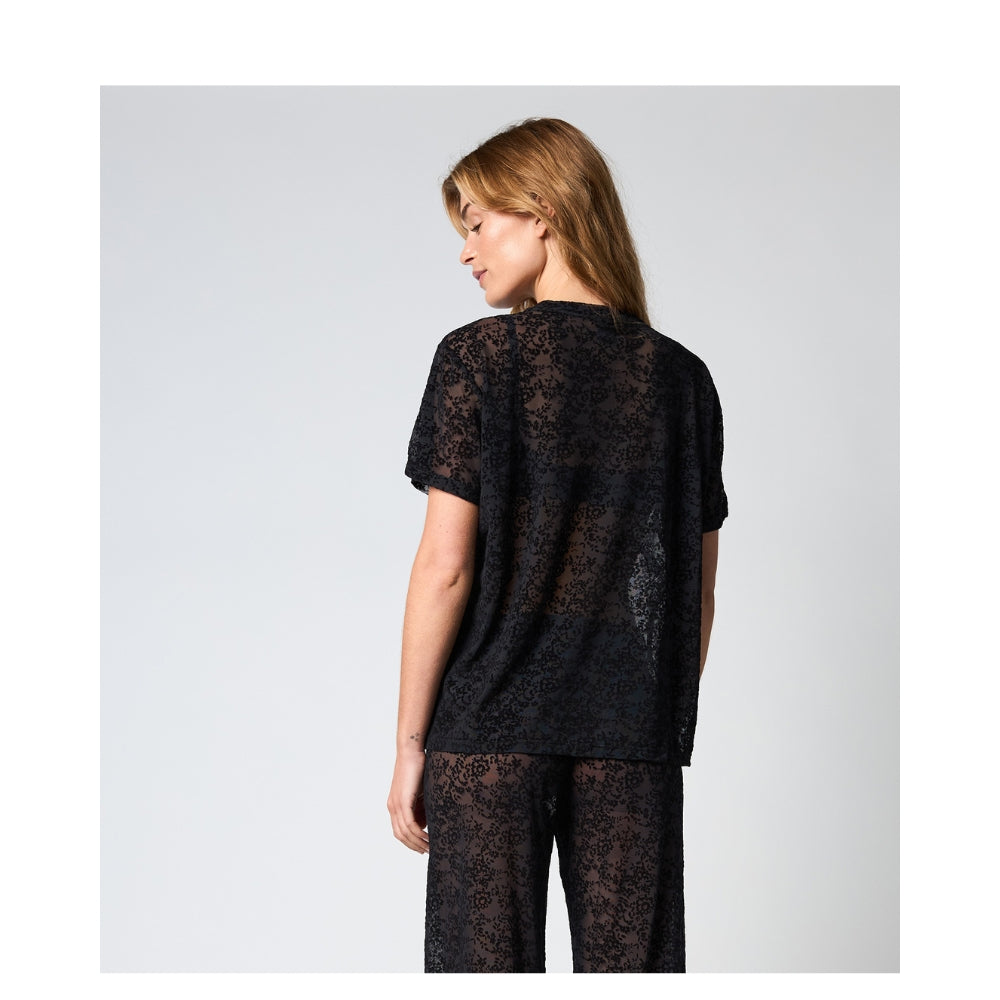 Hype the Detail t-shirt - Lace Tee Oversize - 3-852-9 - 9 Black