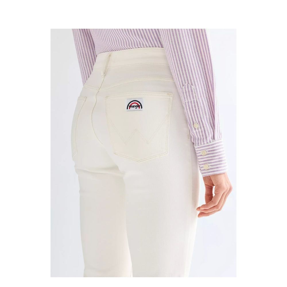 Wrangler hvide jeans - WRG Flare Lightweight Jean – 112378701 – Worn White