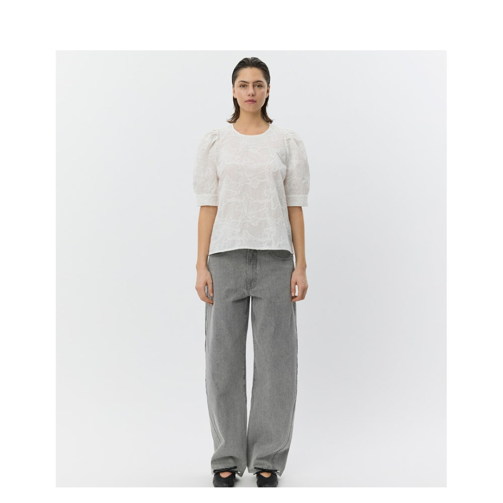 Sofie Schnoor bluse - AhliaSW Puff sleeve blouse - S261395 - White 