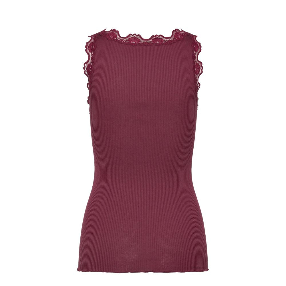 Rosemunde top - Silk top w lace – 5205 - 093 Windsor Wine 
