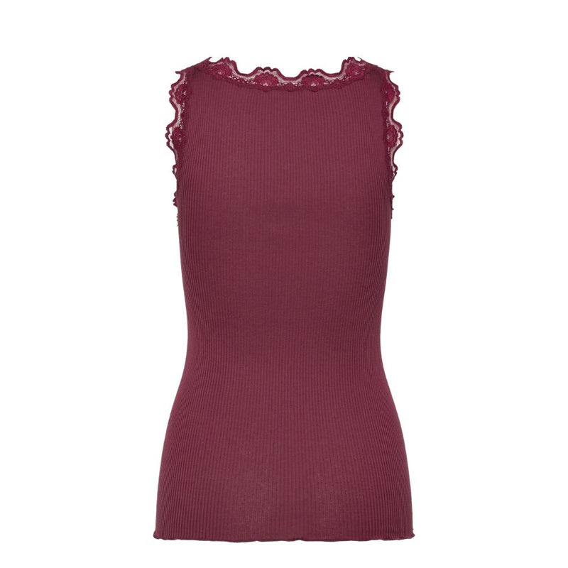 Rosemunde top - Silk top w lace – 5205 - 093 Windsor Wine 