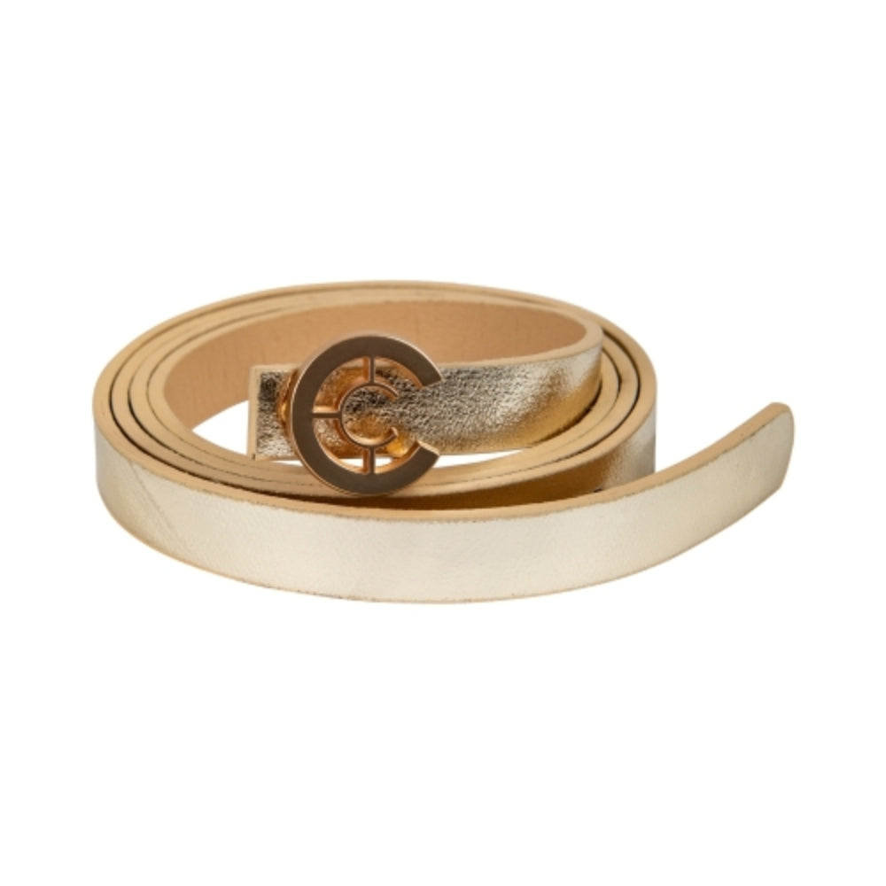 Coster Copenhagen bælte - Small logo belt – 262-9401 – Gold / gold buckle