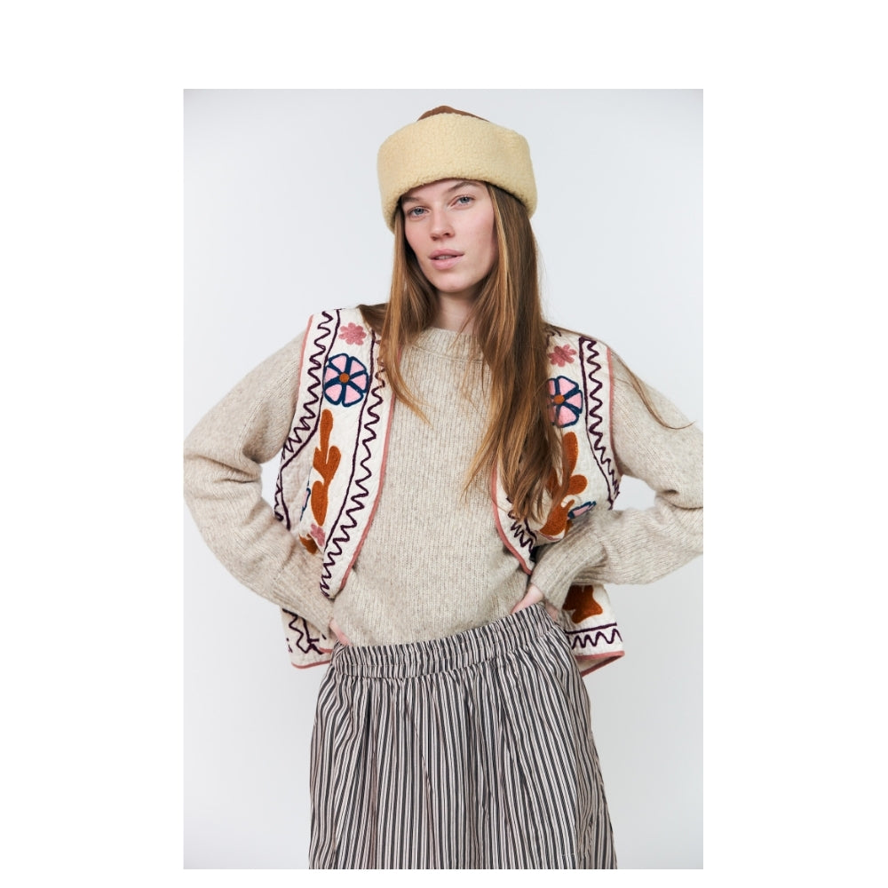 Lollys Laundry vest - HoneyLL Vest SL – 26438-1028 – Creme