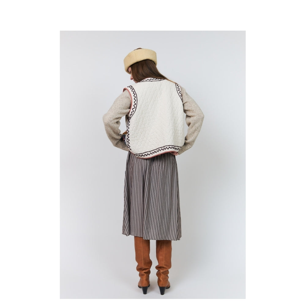 Lollys Laundry vest - HoneyLL Vest SL – 26438-1028 – Creme