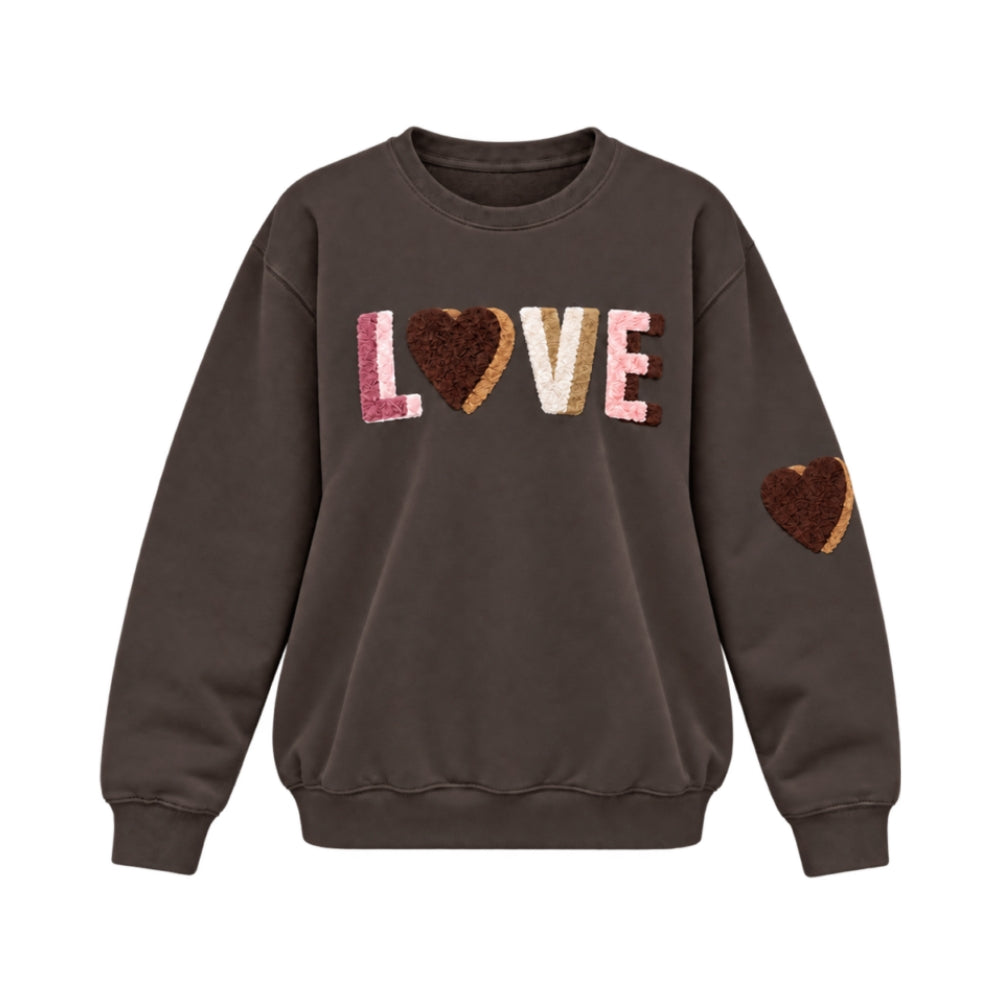 Lulu's Love sweatshirt - Dobb. Love (Mørkebrun)