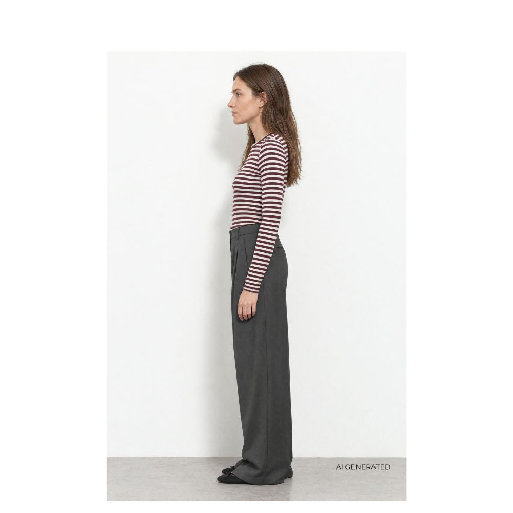 Leveté Room bluse – LR-Ika 11 (Bordeaux/Hvid)
