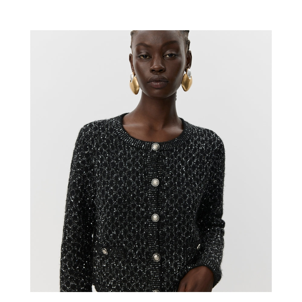 Sofie Schnoor cardigan jakke - CarnetSW Cardigan - S254505 - Black glitter