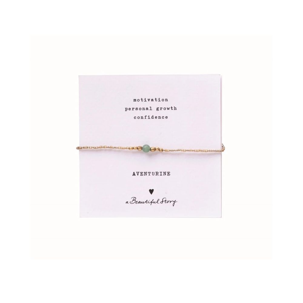 A Beautiful Story armbånd – Iris Card aventurine (Guld)