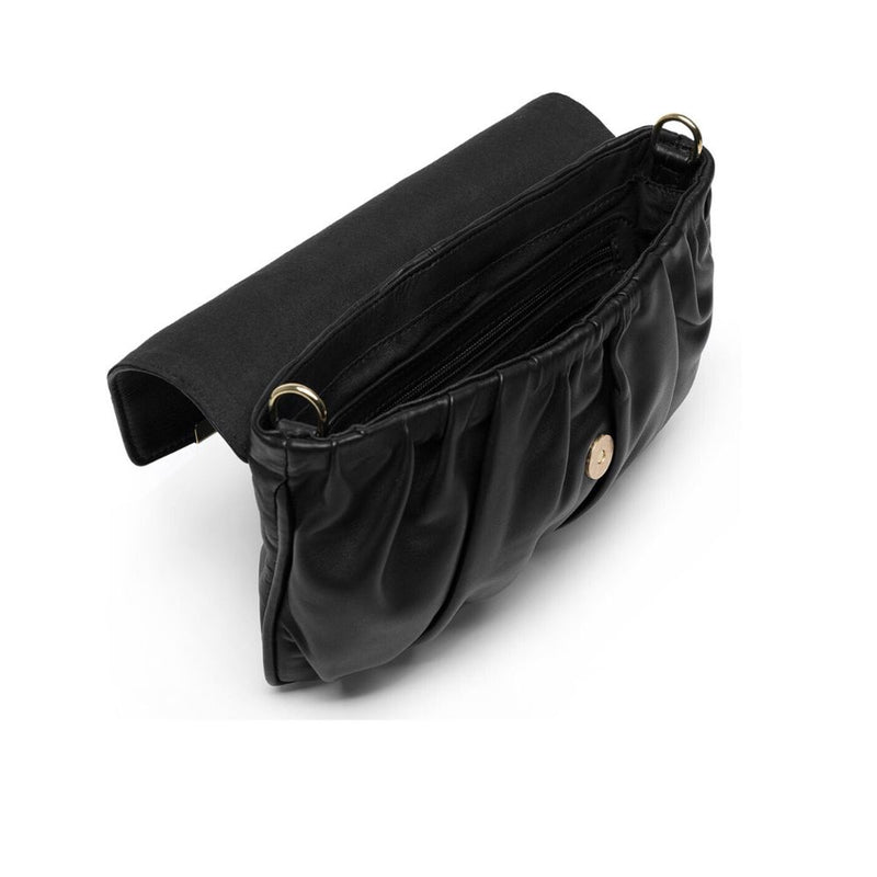 Depeche clutch i skind (Sort/Guld)