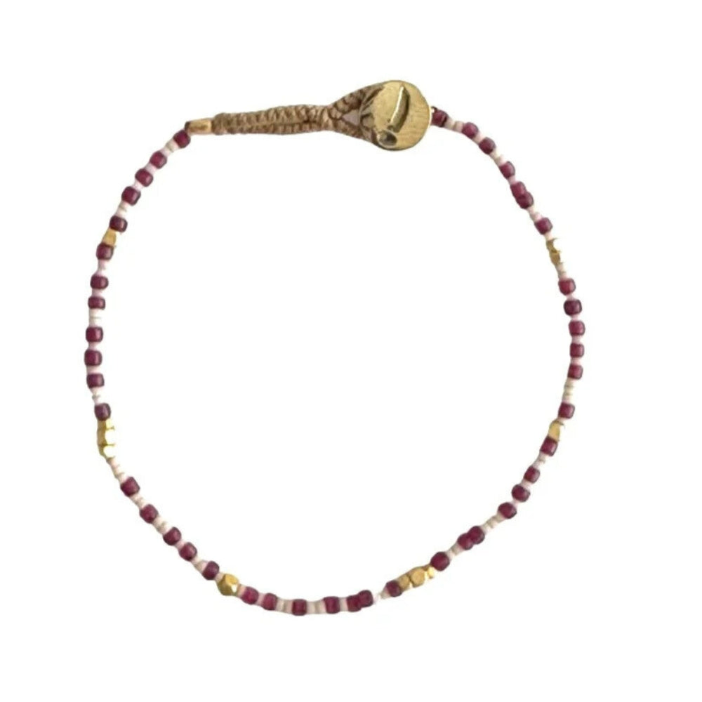 Ibu Jewels armbånd - GN07 Lulu Raindrop (Maroon)