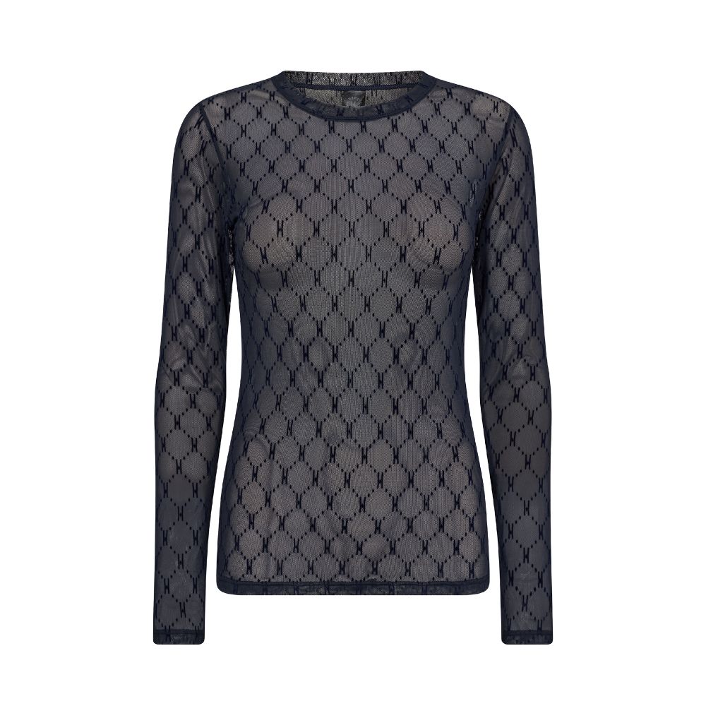 Hype the Detail bluse – Mesh 3-300-14 (Navy)
