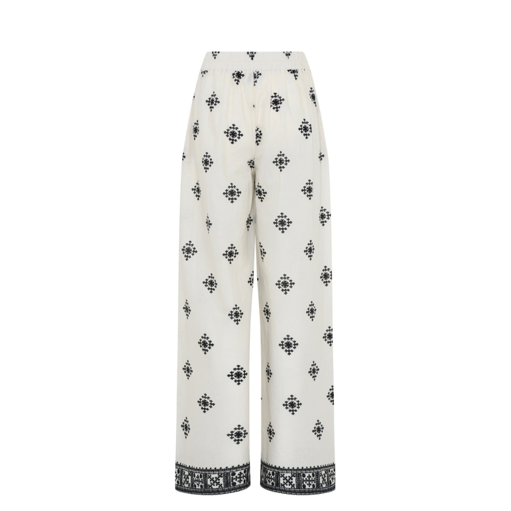 La Rouge boheme bukser Grace Pants - LR1367 - Offwhite Black (1)