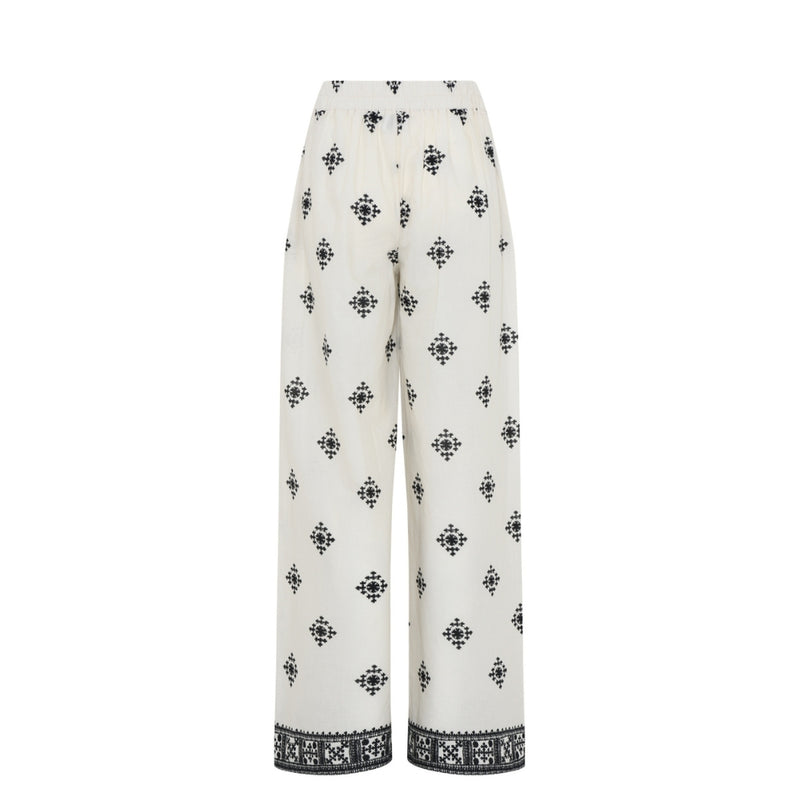 La Rouge boheme bukser Grace Pants - LR1367 - Offwhite Black (1)