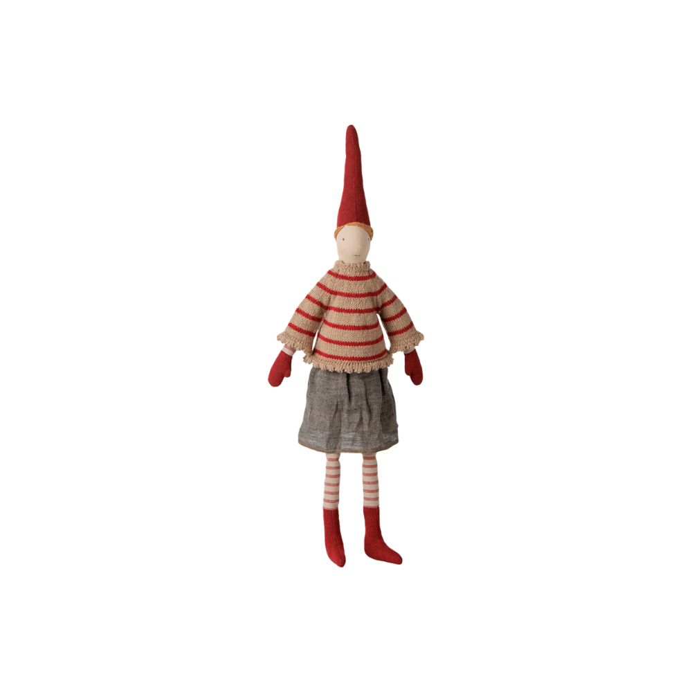 Maileg nisse - Pige Str. 3 (Stribet sweater)