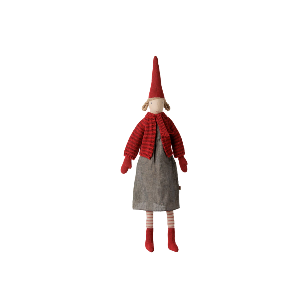 Maileg nisse - Pige Str. 4 (Stribet sweater)