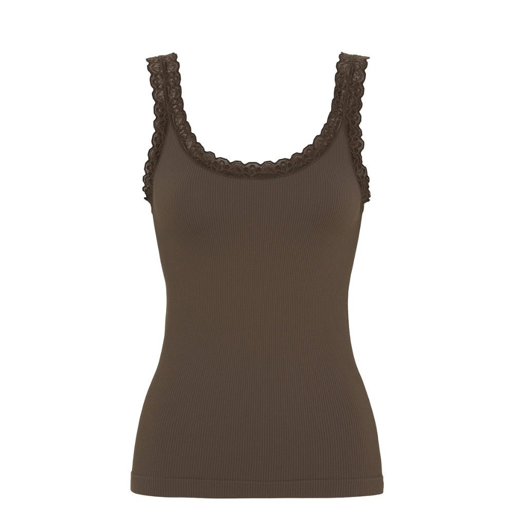  Tim og Simonsen top - Frida Rib Top – 217 – Noce