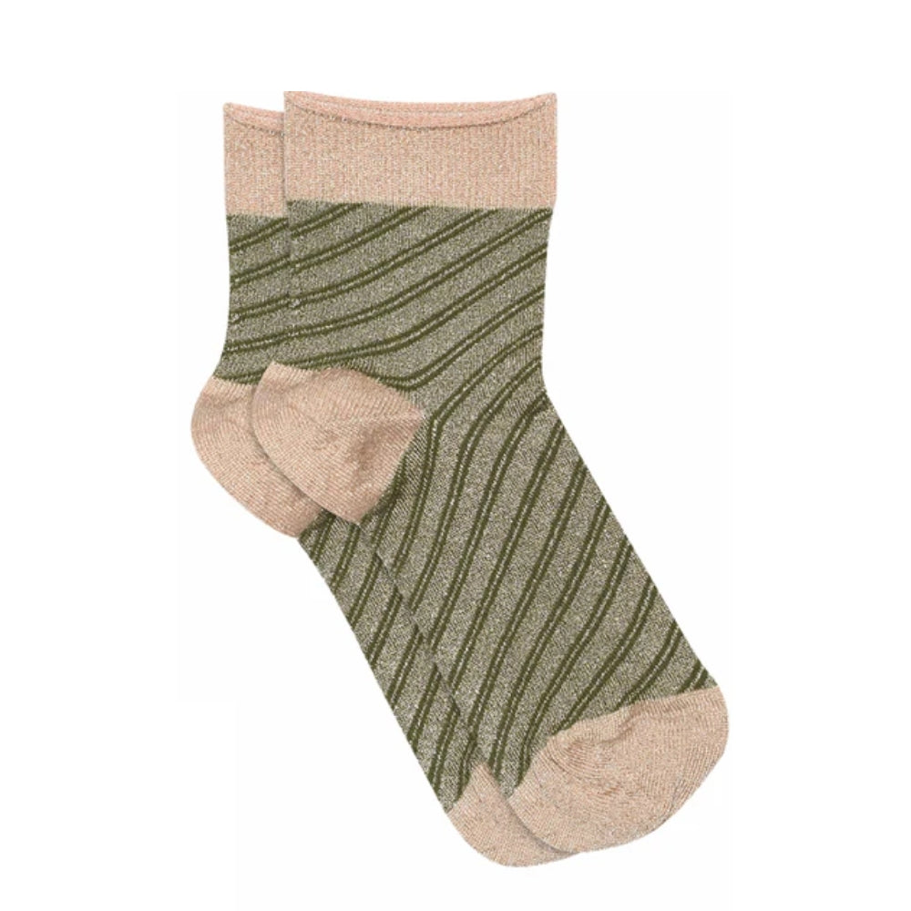 MP Denmark strømper - Elisa glimmer short socks 12-77720 (Cedar)