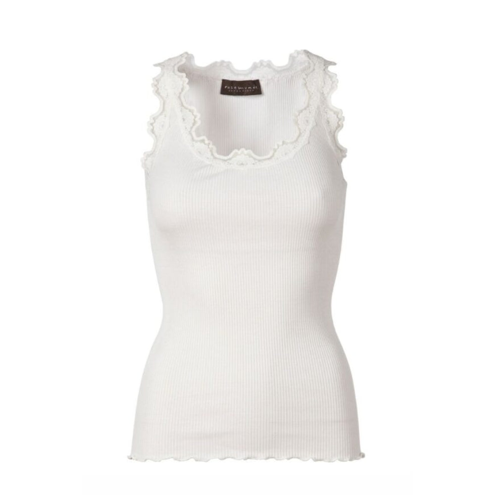Rosemunde top - RWBabette Silk top w/ lace – 5205 – 1049 New white